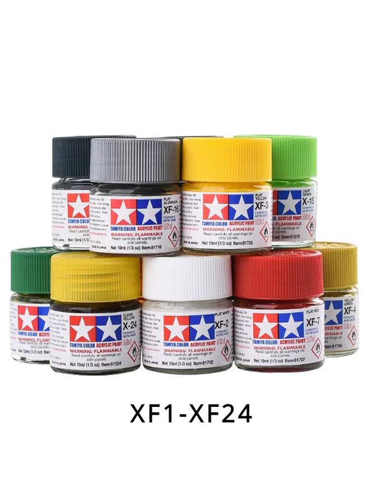 Tamiya Model Paint Set - Tinta Acrílica TAMIYA XF1-XF24 Cores Planas/Matte
