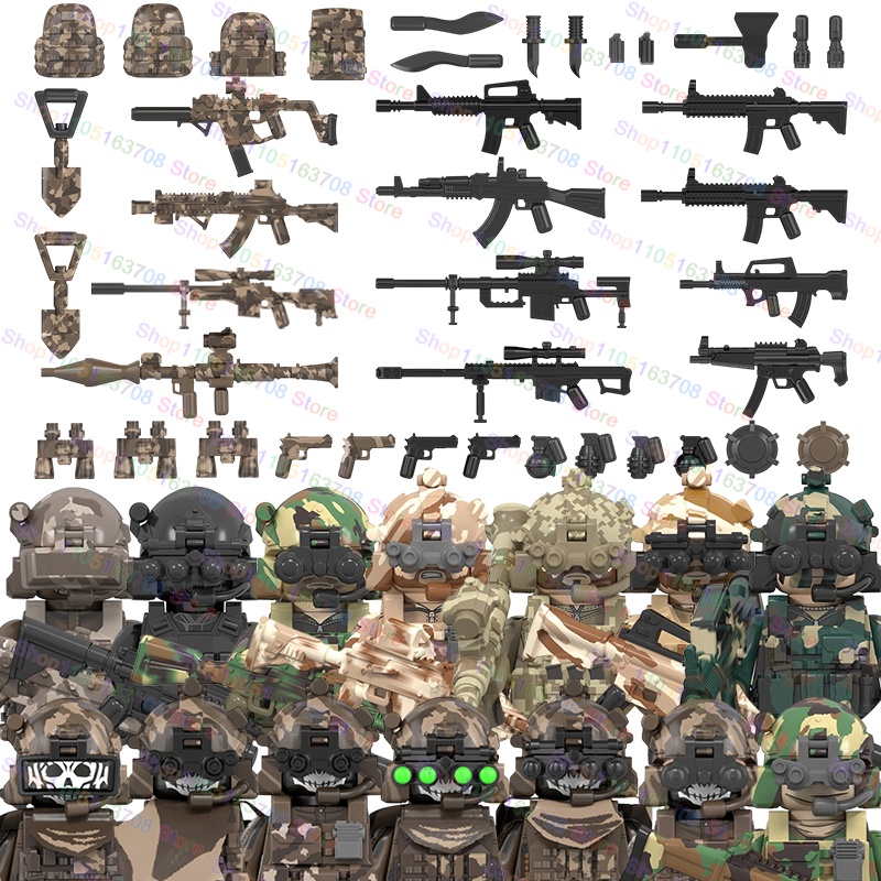 Moc soldados militares figuras - Lego Minifigure Holder avaliação e preço